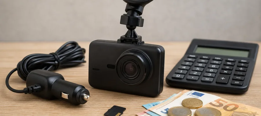 Dashcam-Kosten im Ueberblick: Anschaffung, Speicherkarte und laufende Ausgaben